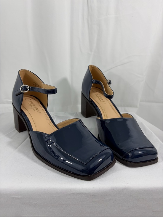 Journee Collection Shoes - NWT Journee Comfort System Women’s Navy Patent Mary Jane 2.5 Inch Block Heel